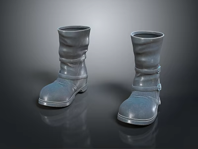 Practical Waterproof Rubber Rain Boots With Strap Design For Daily Use 3d model