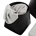 Black Bathroom Storage Bins With Towels And Stacked Towel Sets