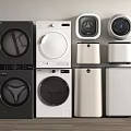 Top Modern Washing Machines Including Black White Front Load and Mini Models 3d model