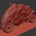 Futuristic Teal Motorcycle With Sleek Mechanical Body And Edgy Design Details