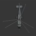 Detailed Military Gray Helicopter With Twin Rotors Cockpit And Landing Gear
