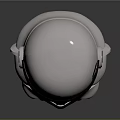 White Futuristic Helmet With Shiny Metallic Surface And Black Eye Details