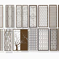 Stylish Room Dividers With Diverse Patterns And Modern Styles For Interior Decor 3d model