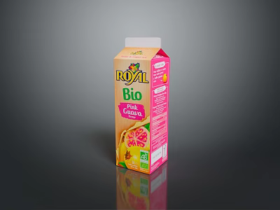 Royal Bio Organic Citrus Fruit Juice Packaged in Colorful Carton Box Container 3d model