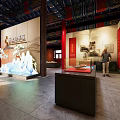 Ancient Architecture Themed Exhibition Hall Featuring Historical Evolution Display And Traditional Landscape Art