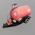 Portable Red Industrial Liquid Storage Tank Trailer Equipment With Wheels And Hose