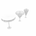 White Feather Shaped Decorative Architectural Component With Soft Texture And Vray Rendering