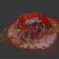 Natural Wooden Stump With Textured Surface And Stone Ground Surrounded By Green Moss