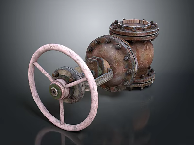 Industrial Rustic Lighting Combination Featuring Round Metal Wheel Design Pendant Lamps 3d model
