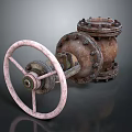 Industrial Rustic Lighting Combination Featuring Round Metal Wheel Design Pendant Lamps