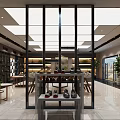 Modern Shoe Store Open Design With Glass Doors Display Shelves Green Plants And Marble Floor