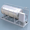Industrial Equipment Stainless Steel Storage Tank with Metal Frame and Pipeline System