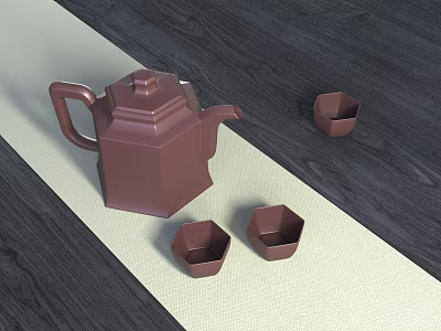 New Chinese Tea Set Purple Sand Pot 3d model New Chinese Tea Set Purple Sand Pot 3d model