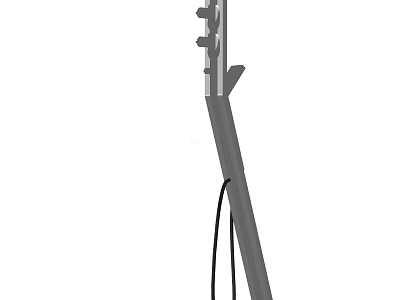 Sleek Gray Modern Kitchen Faucet With Flexible Hose And Simple Design 3d model