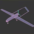 Blue Drone With Long Wings Propeller Tail Fin Landing Gear And Streamlined Design