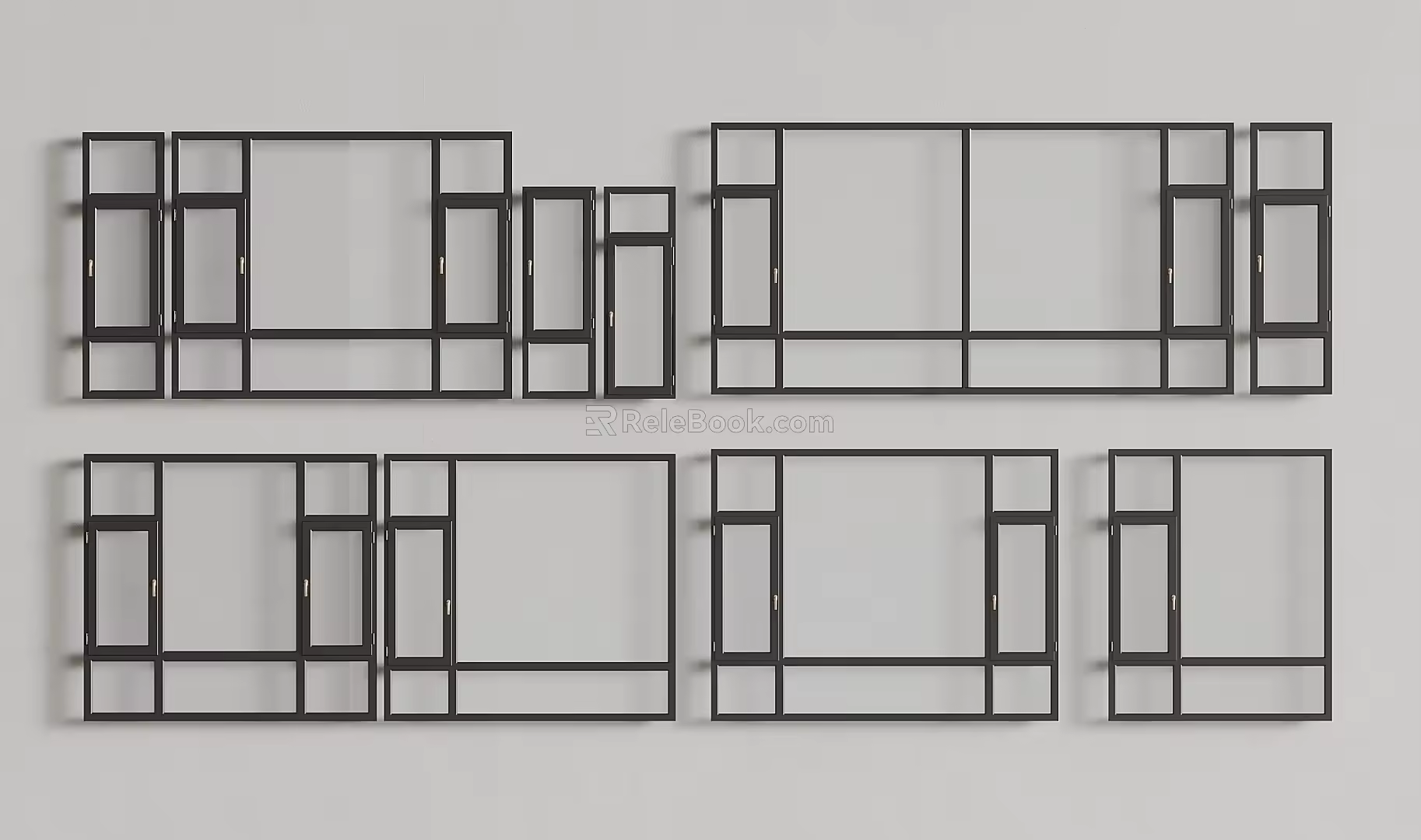 Windows casement window sliding window bay window floor-to-ceiling window 3d model
