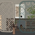 Modern partition partition screen 3d model