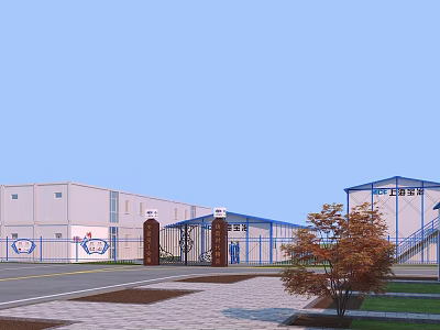 modern construction site 3d model