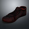 Red Casual Retro Style Sports Shoes With Black Laces Comfortable For Daily Wear