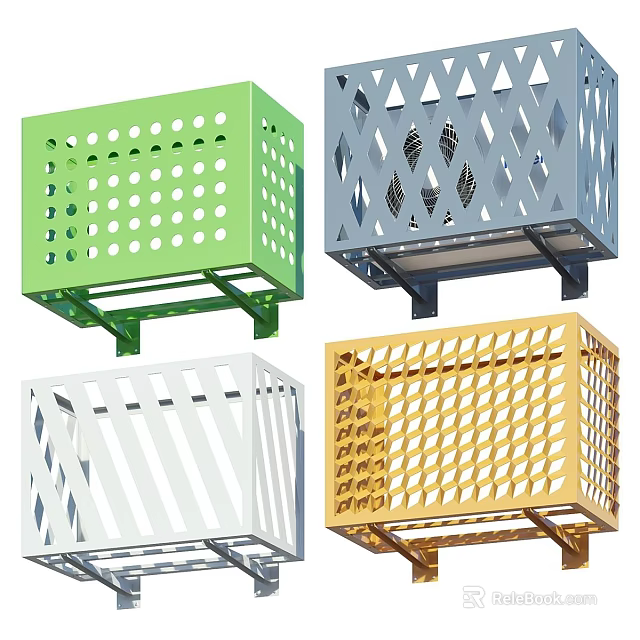 Modern Wall Lights With Various Colors And Hollow Out Design Patterns 3d model