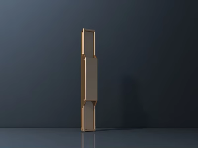 Golden Modern Minimalist Storage Cabinet Rack With Metal Frame And Panel Design 3d model
