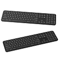 Two Black Slim Computer Keyboards With Numeric Keypad For Desktop Use 3d model
