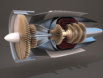 Modern engine 3d model