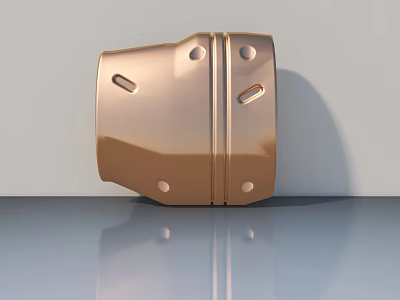 Copper Colored Swing Door With Decorative Holes Metal Construction For Modern Interior Applications 3d model