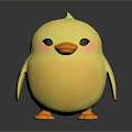 Cute Yellow Chick Toy With Plump Body Orange Beak And Feet