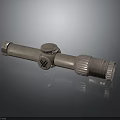 Weapon Scope With Silver Metallic Finish Adjustment Knobs And Detailed Emblem Design 3d model