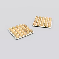 Two Trays of Light Brown Fresh Eggs Neatly Arranged on White Surface