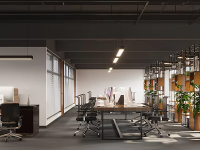 modern public office area office 3d model