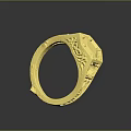 Exquisite Gold Ring With Intricate Engraved Patterns And Elegant Design Details 3d model