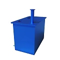 Blue Industrial Metal Tank With Cylindrical Pipe And Top Holes Structure
