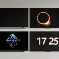 Modern Smart TV Displaying HarmonyOS Interface Time And Solar Eclipse 3d model