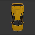 Yellow Sports Car With Sleek Design Black Rear Spoiler And Black Wheels