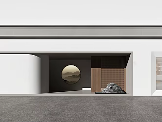 Modern door head facade 3d model