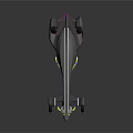 Futuristic Concept Car with Streamlined Body Yellow Accents and Four Wheels