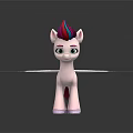 Pony Toy Figure With Pink Body Rainbow Mane And Colorful Wings