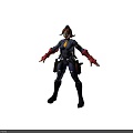 3D Rendered Character In Blue Uniform With Red Gloves And Action Pose Stance