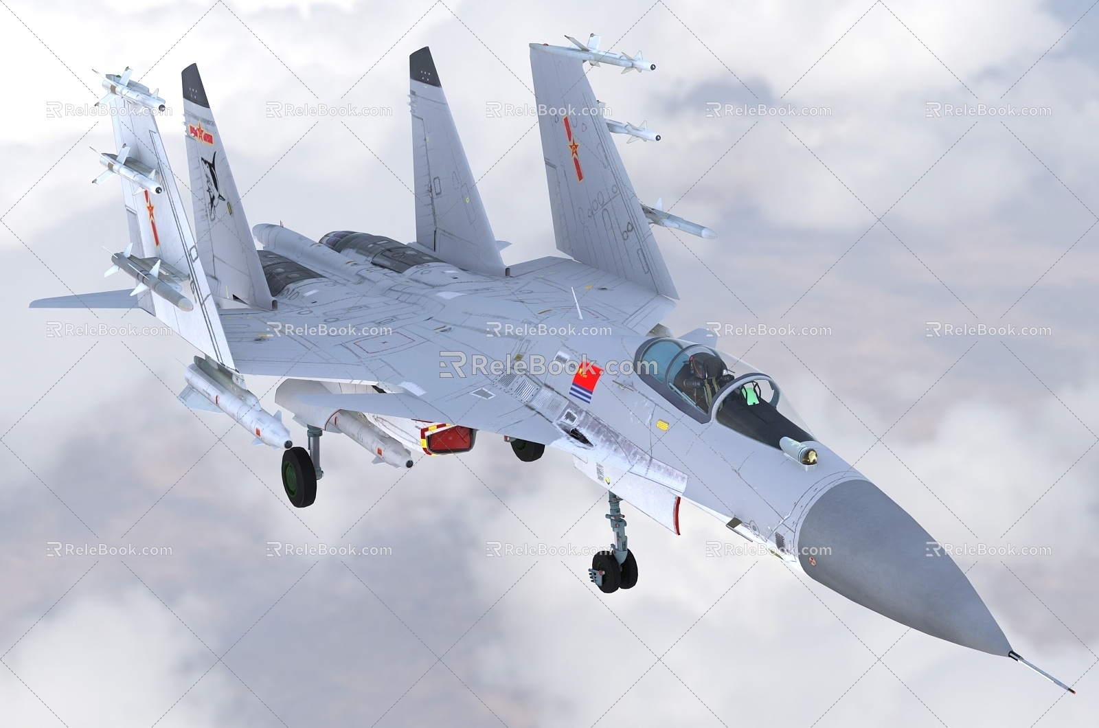 Hyundai J15 J-15 Chinese Air Force Flying Shark Carrier-based Fighter Aircraft 3d model