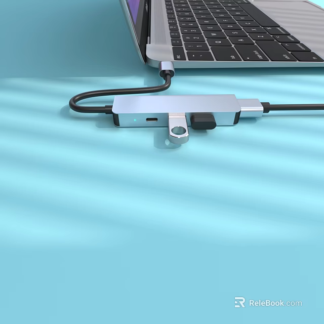 Durable Metal Wrench Tool for Laptop Docking Station Setup on Blue Surface 3d model 