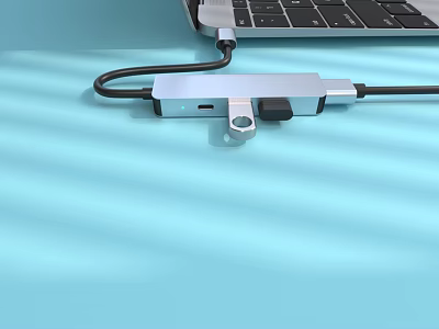 Durable Metal Wrench Tool for Laptop Docking Station Setup on Blue Surface 3d model