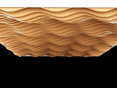 Wooden Ceiling With Modern Wavy Decorative Design For Stylish Interior Spaces 3d model