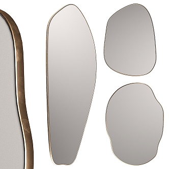 Shape decoration mirror decorative mirror shape wall mirror fitting mirror bathroom wash makeup mirror 3d model