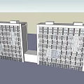 Modern Office Building Exterior With Two Connected Structures And Regular Window Design