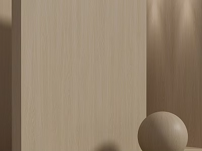 Light Toned Wooden Wall Paneling with Simple Decorative Sphere in Modern Interior 3d model