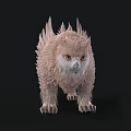 Mythical Feathered Flying Creature With Brown Wings And Sharp Claws On Dark Background 3d model
