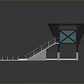 Modern Arched Bridge Design With Glass Structure Staircases And Platforms 3d model