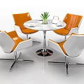 Modern Dining Table Set With Round Table Various Color Chairs And Stylish Design